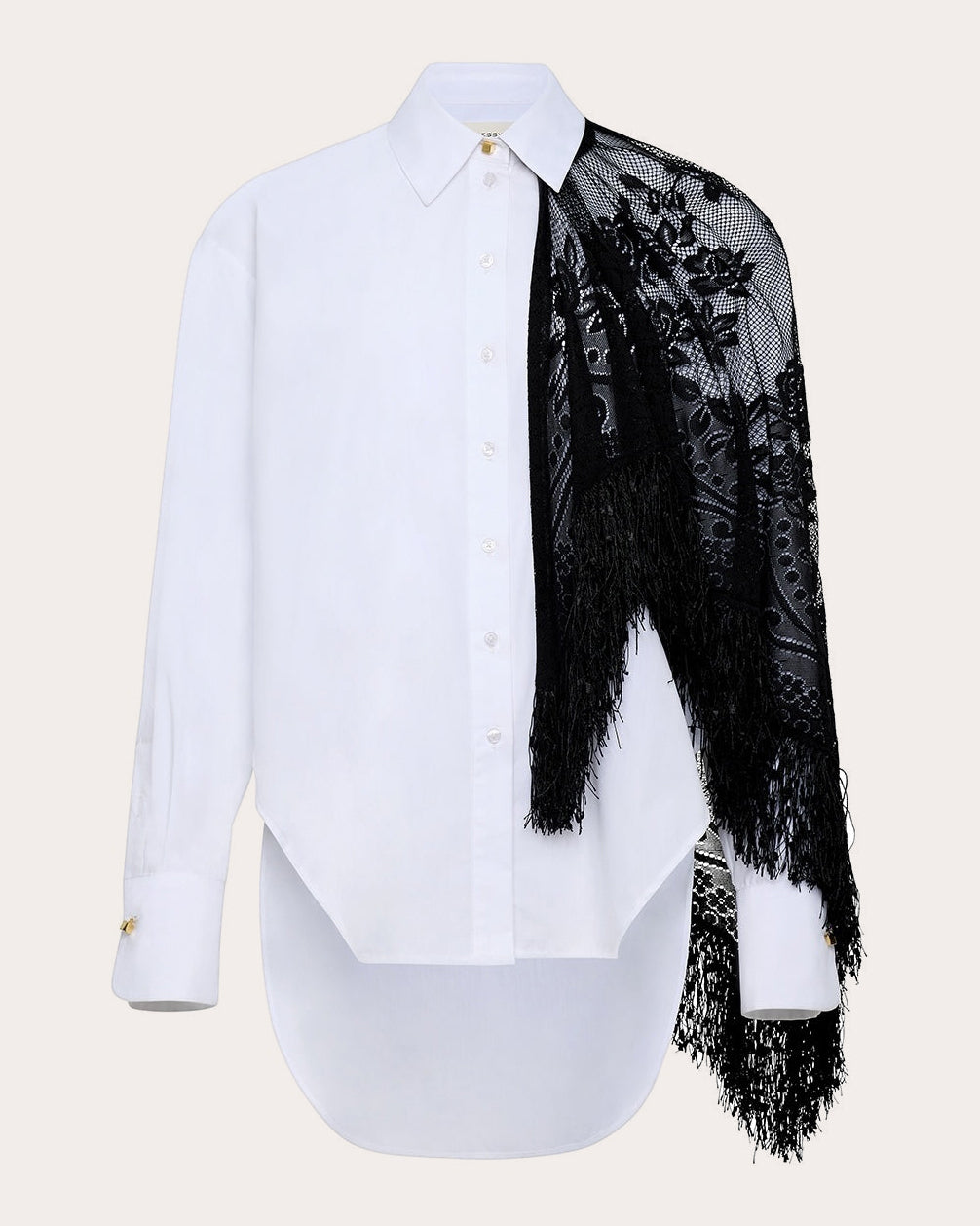 Lowel Poplin Fringed Shawl Shirt