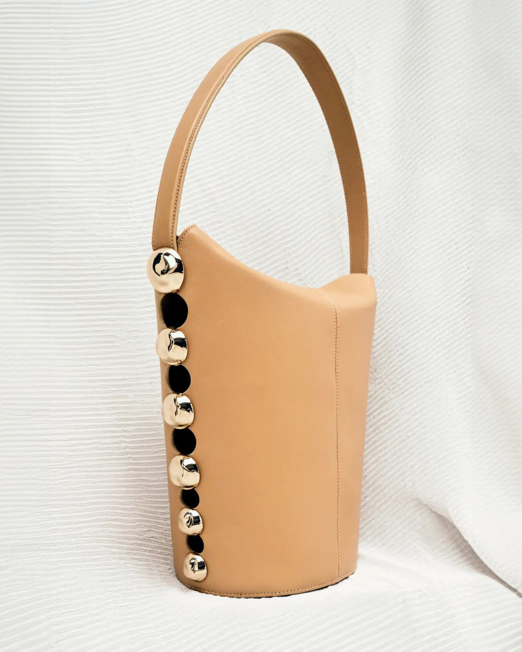 Amaya Studded Leather Bucket Bag