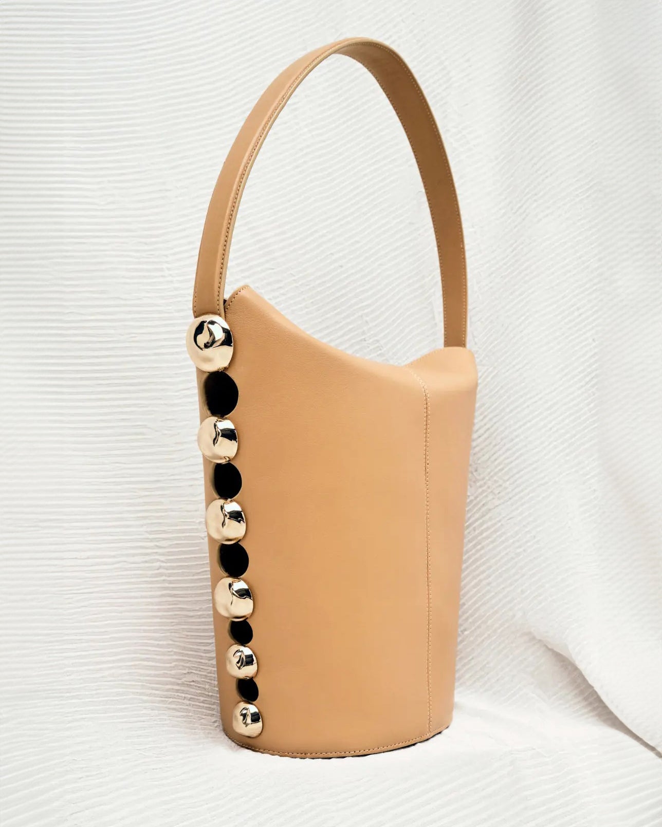 Amaya Studded Leather Bucket Bag