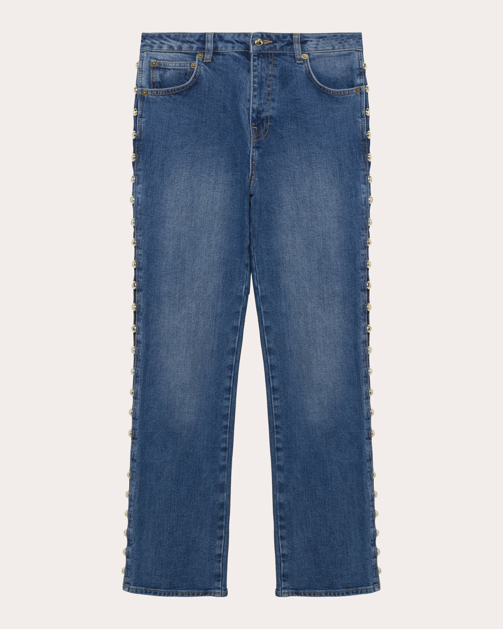 Amelia Studded High-Rise Jeans