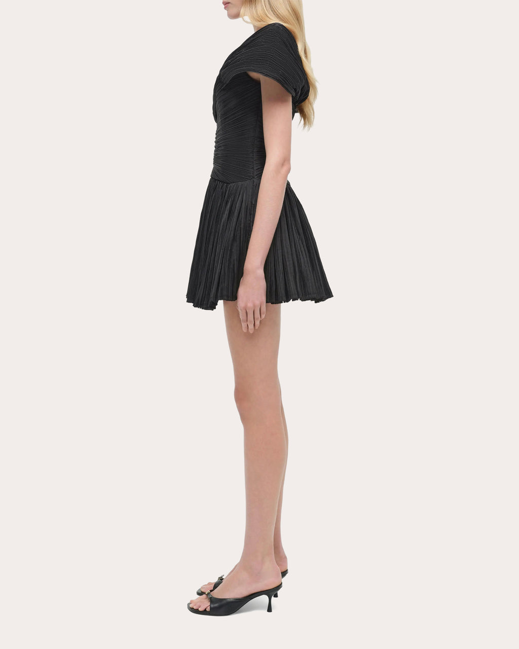 Avarie Plissé Taffeta Mini Dress