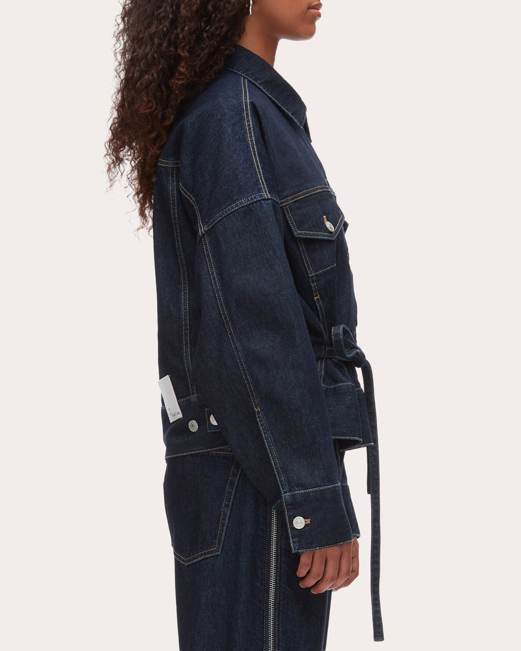 Boxy Belted Denim Jacket
