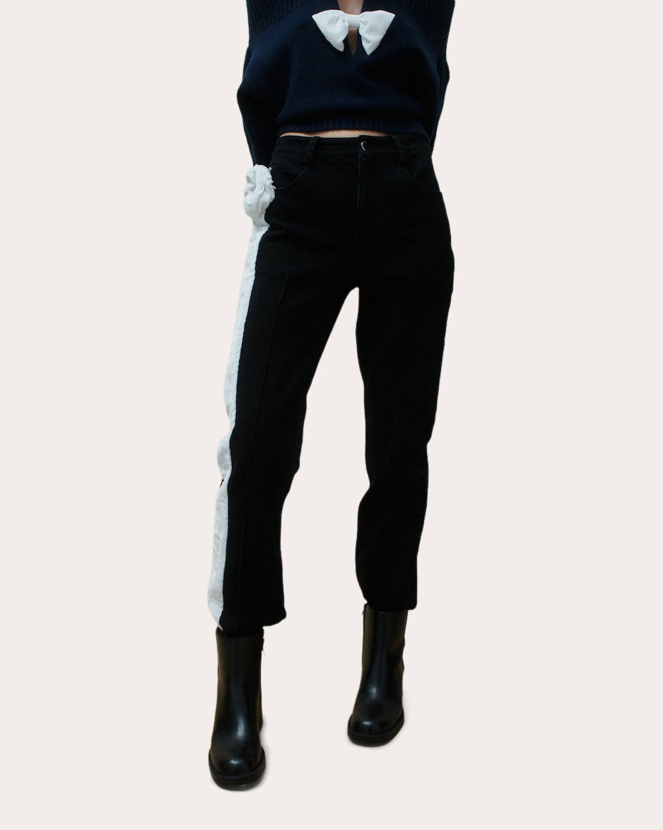 Carin Velvet Floral Slim Jeans