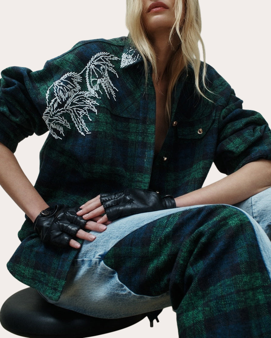 Taytum Plaid Combo Relaxed Jeans