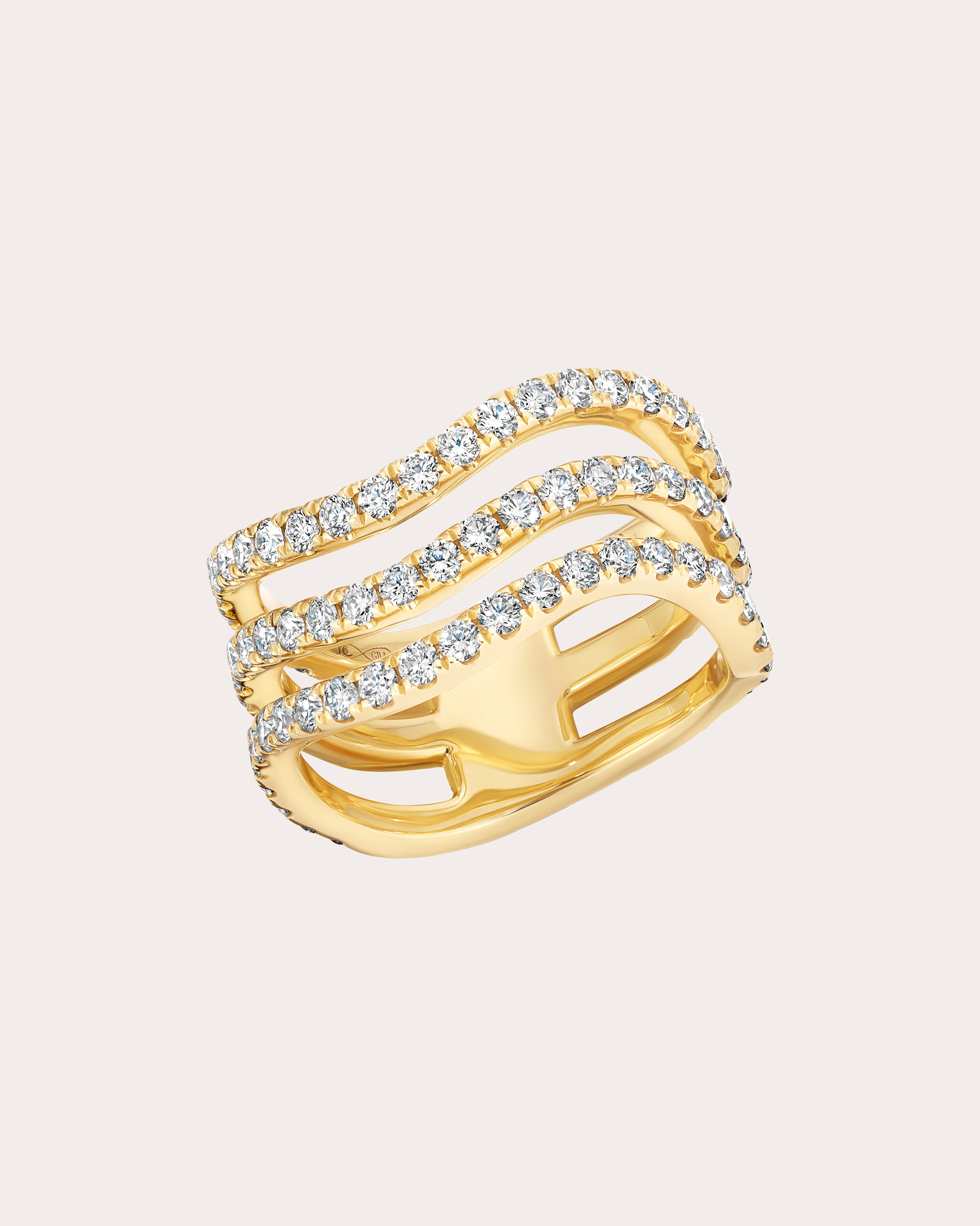 Diamond & 18k Gold Rio Triple Band Ring | Olivela