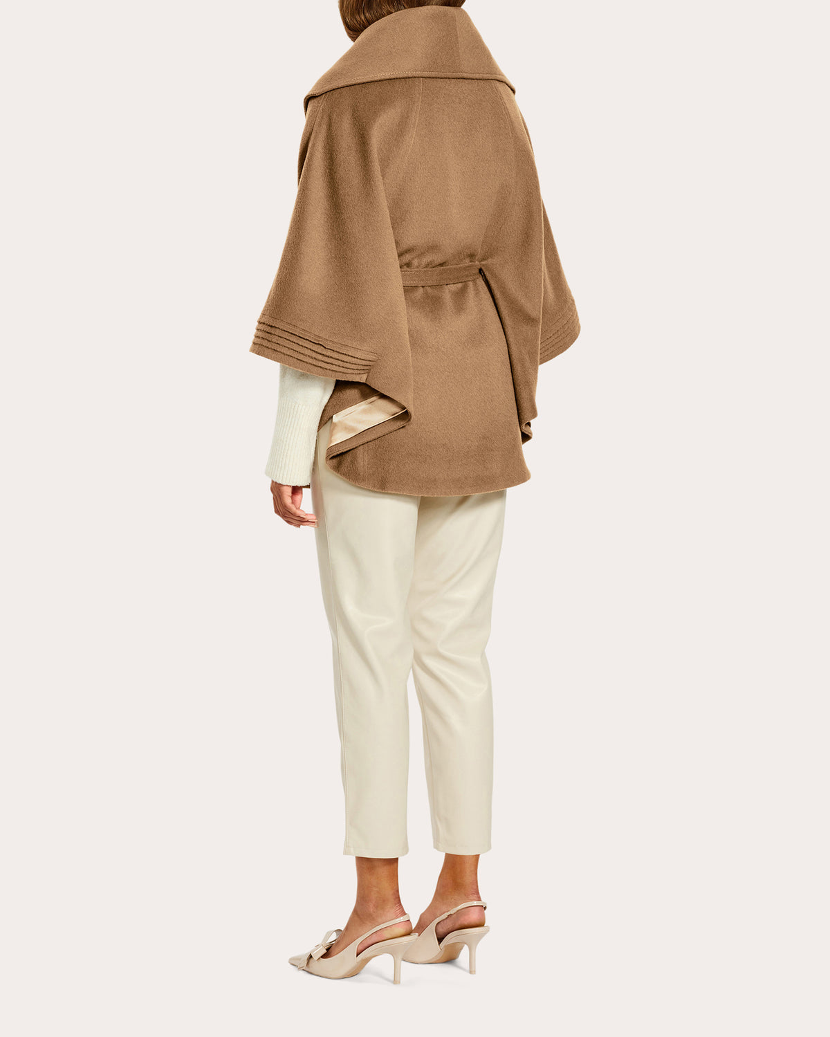 Baby Alpaca Belted Shawl Collar Cape