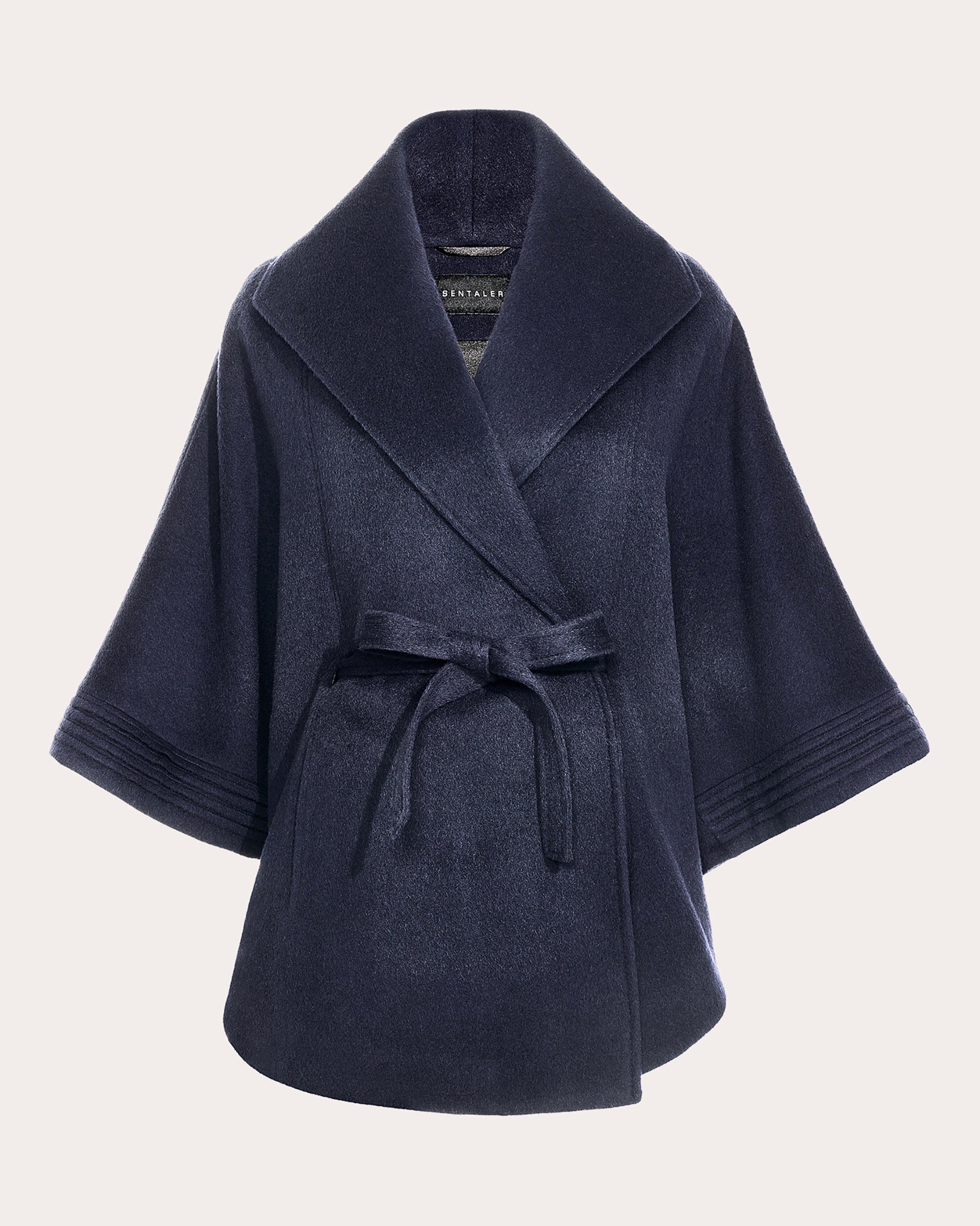 Baby Alpaca Belted Shawl Collar Cape