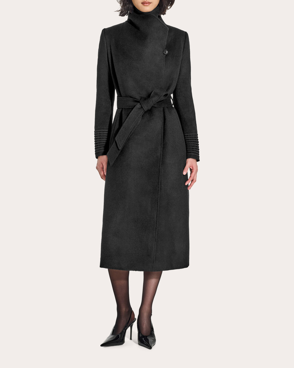 Baby Alpaca Funnel Collar Maxi Wrap Coat