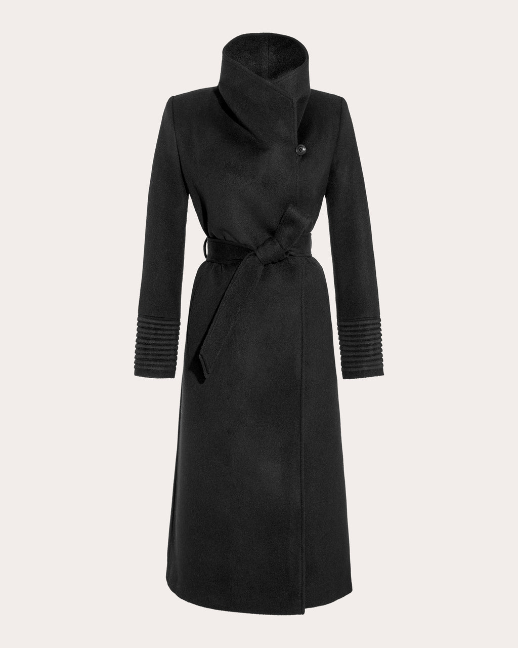 Baby Alpaca Funnel Collar Maxi Wrap Coat
