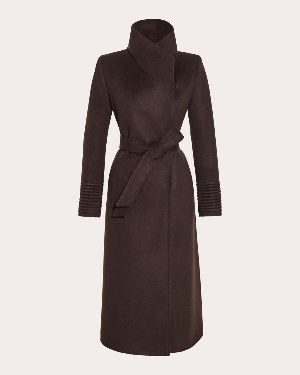 Baby Alpaca Funnel Collar Maxi Wrap Coat