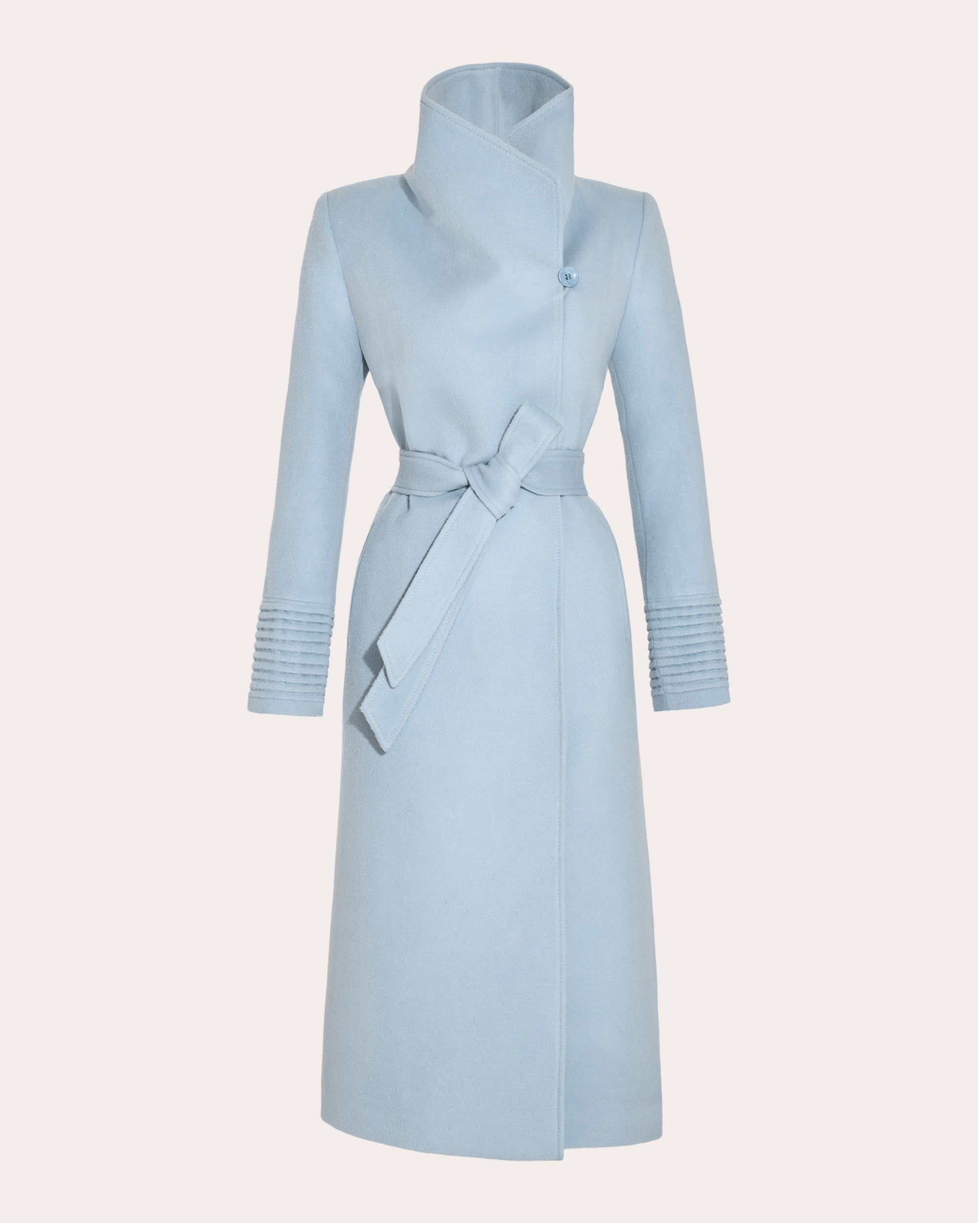 Baby Alpaca Funnel Collar Maxi Wrap Coat