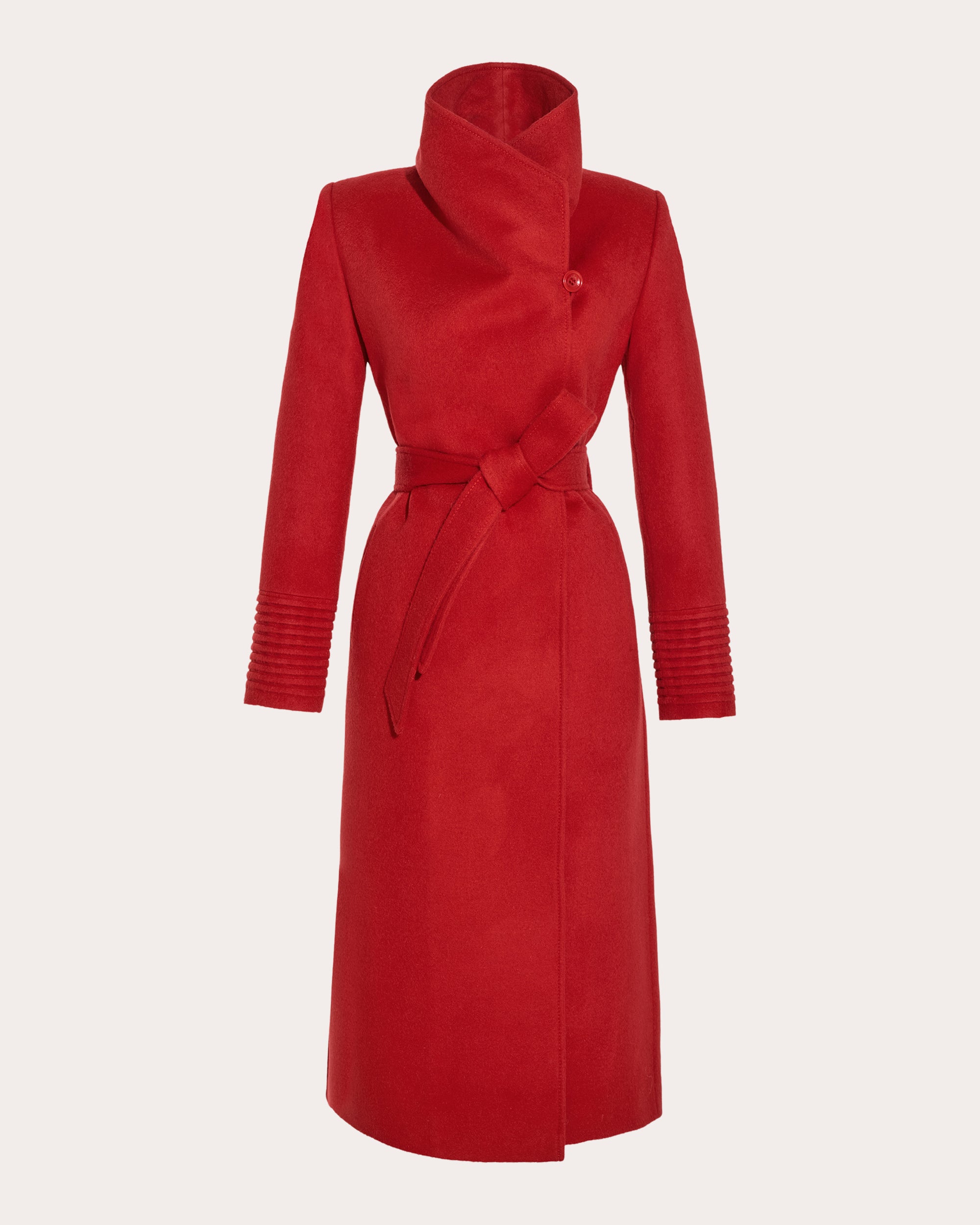 Baby Alpaca Funnel Collar Maxi Wrap Coat