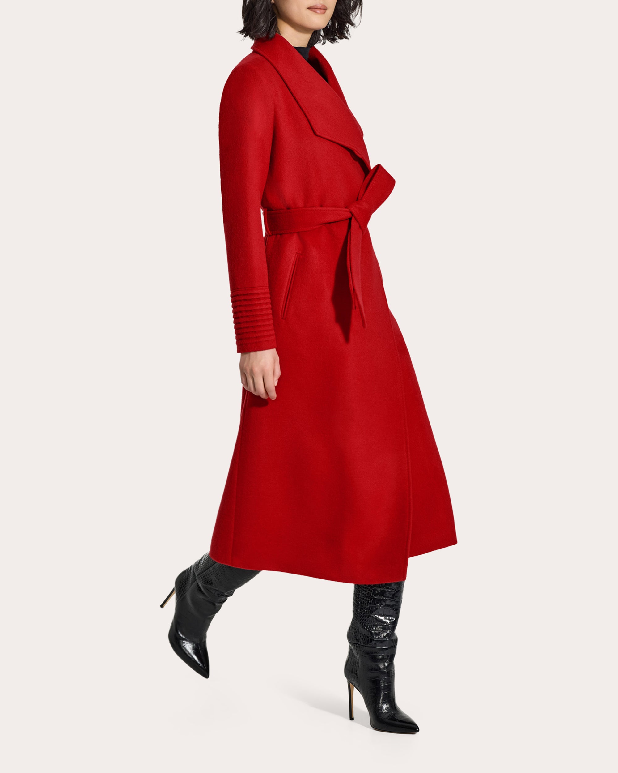 Baby Alpaca Funnel Collar Maxi Wrap Coat
