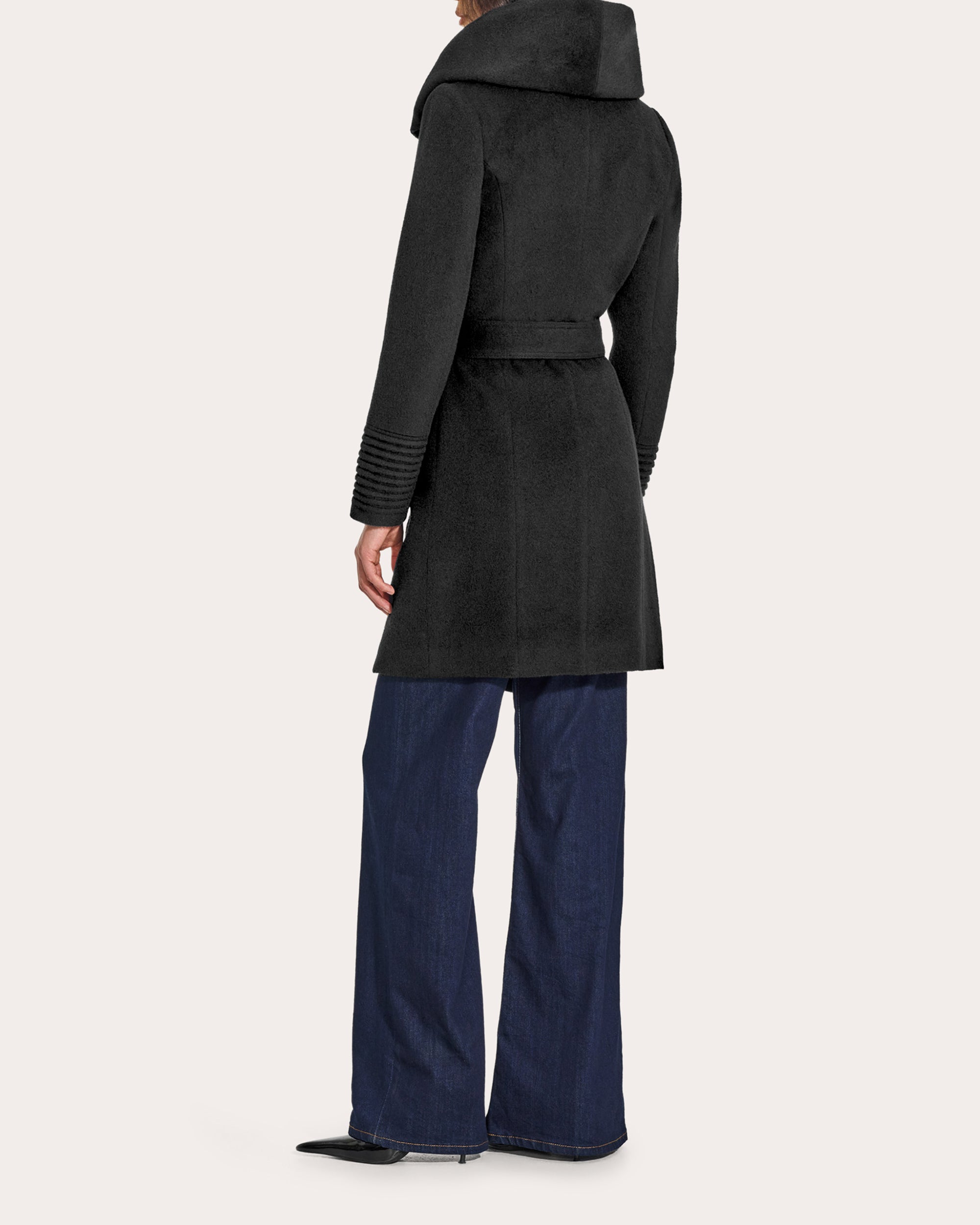 Baby Alpaca Hooded Midi Wrap Coat
