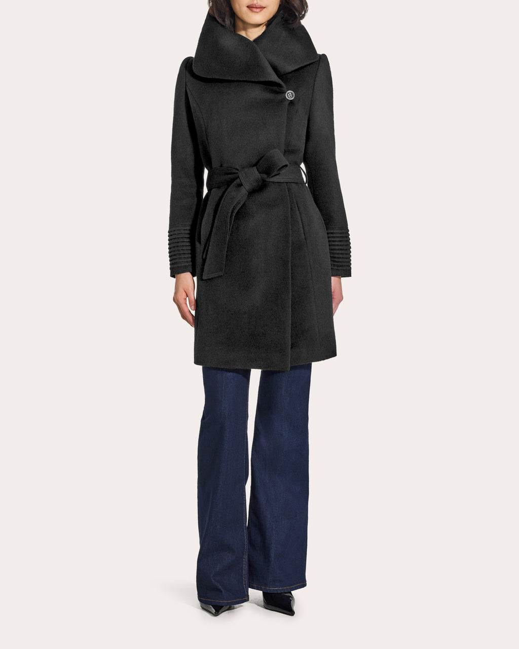 Baby Alpaca Hooded Midi Wrap Coat