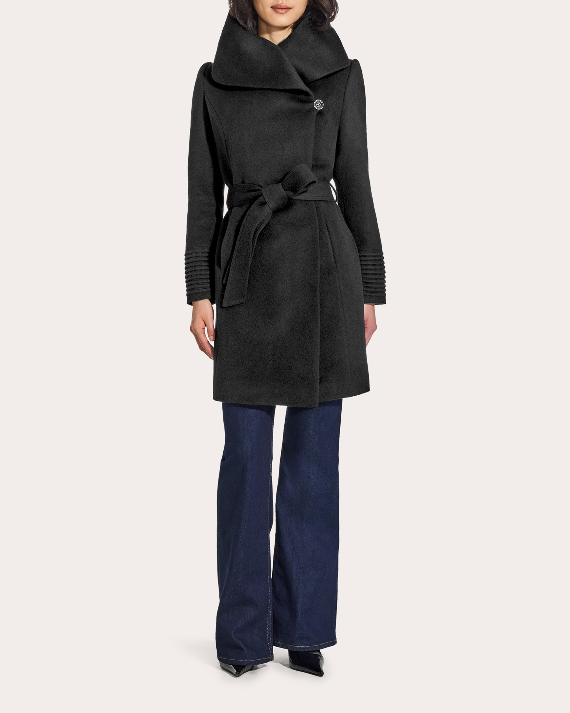 Baby Alpaca Hooded Midi Wrap Coat