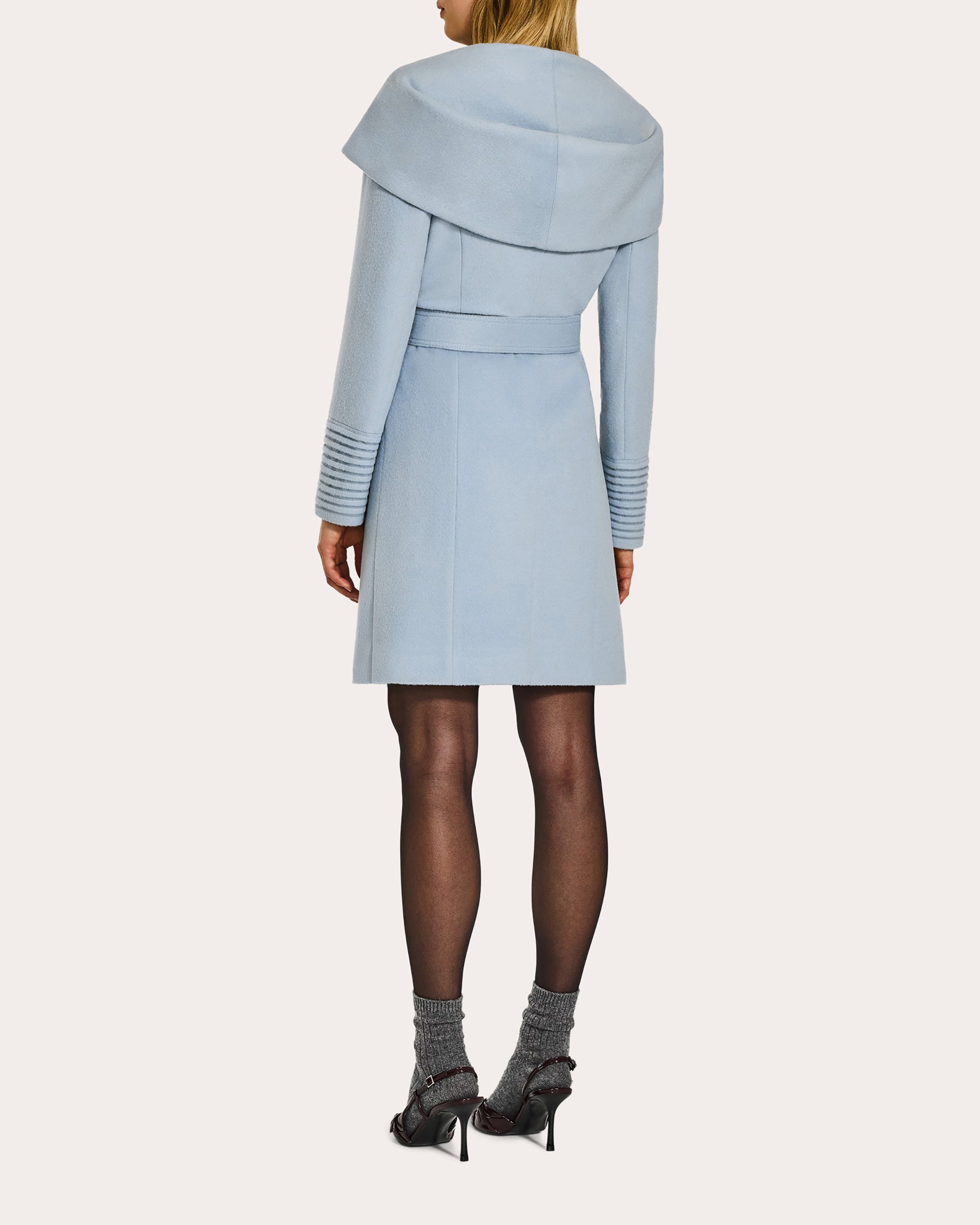 Baby Alpaca Hooded Midi Wrap Coat