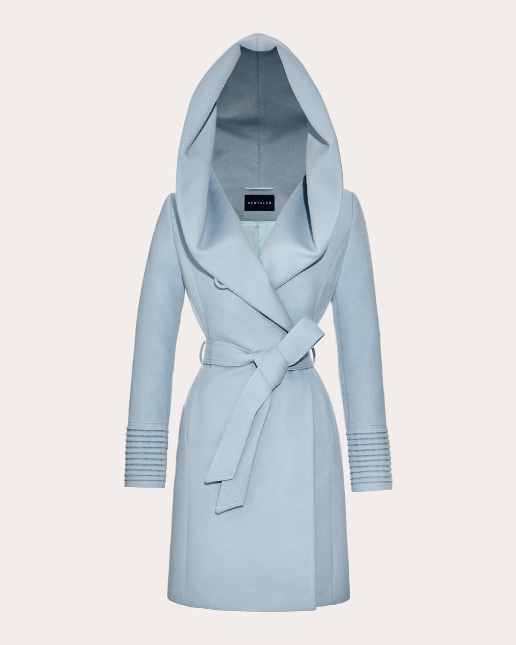 Baby Alpaca Hooded Midi Wrap Coat