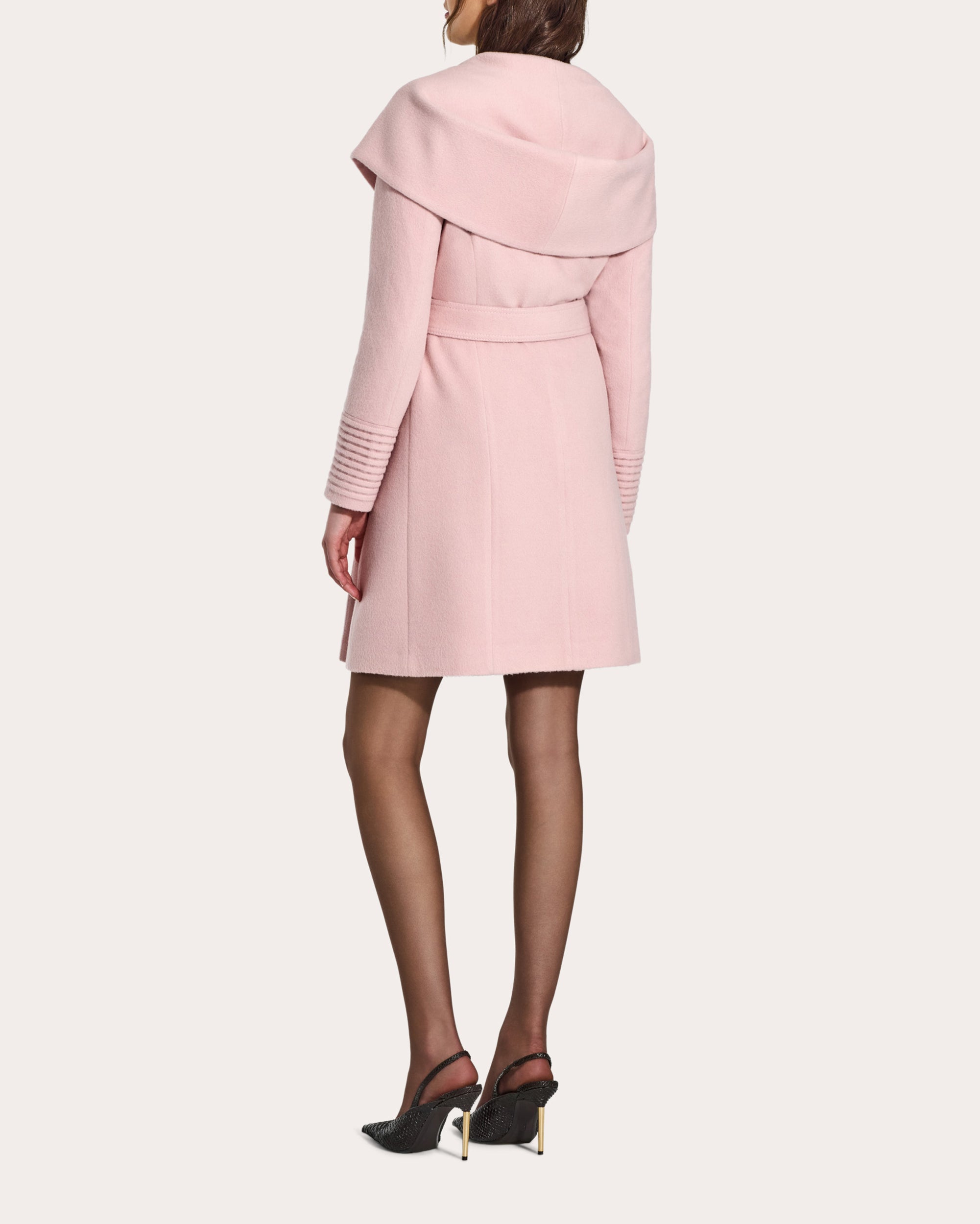 Baby Alpaca Hooded Midi Wrap Coat