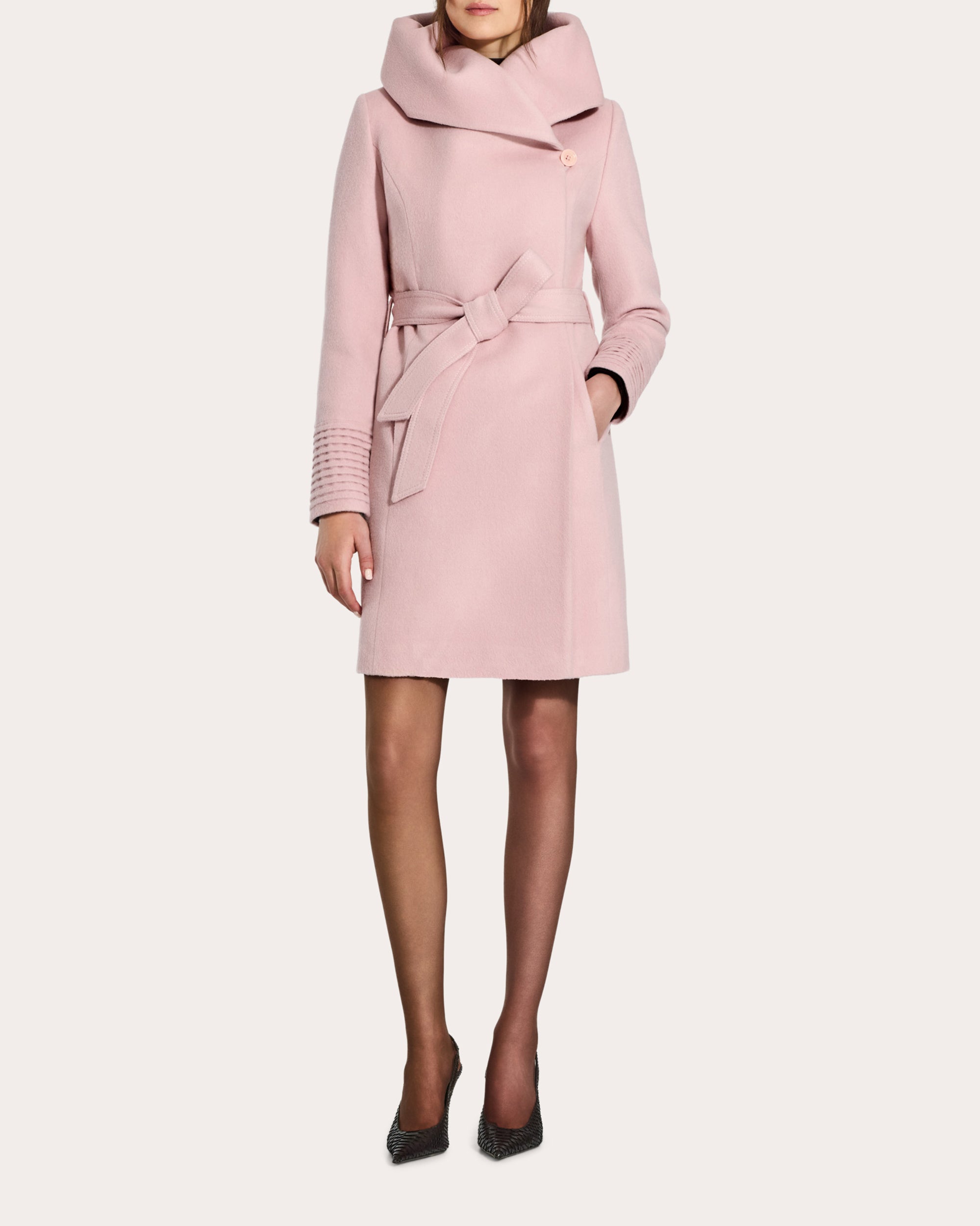 Baby Alpaca Hooded Midi Wrap Coat