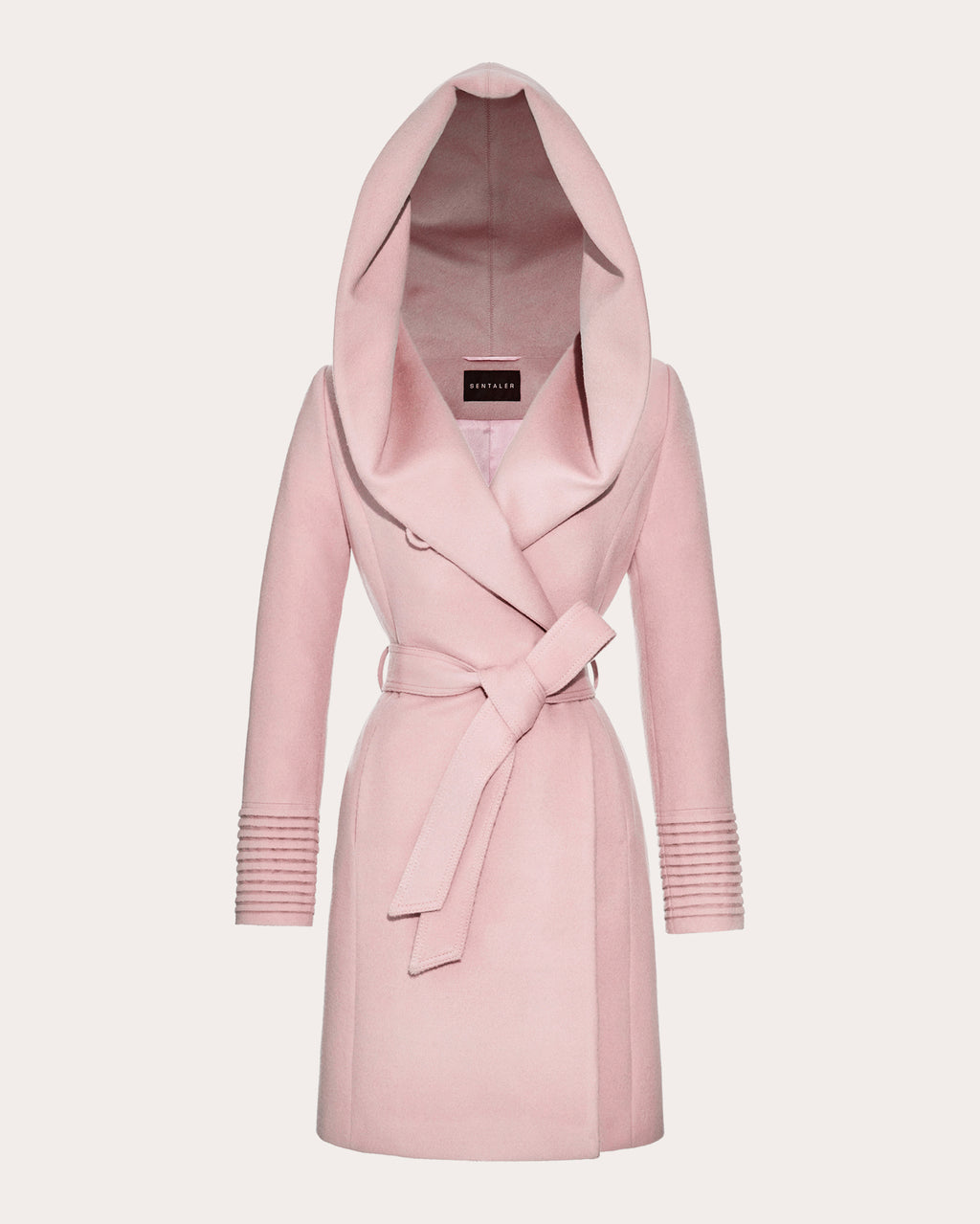 Baby Alpaca Hooded Midi Wrap Coat