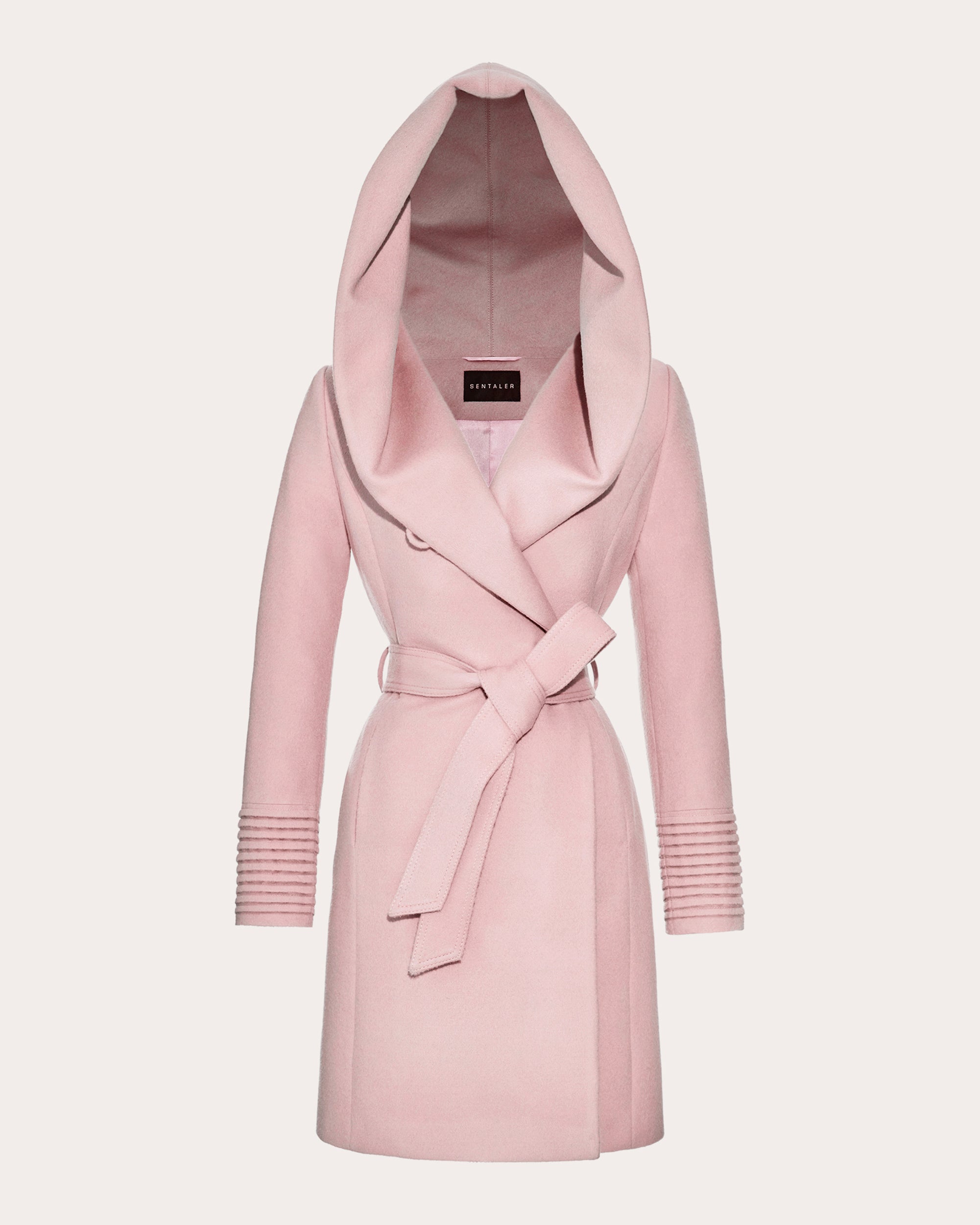Baby Alpaca Hooded Midi Wrap Coat