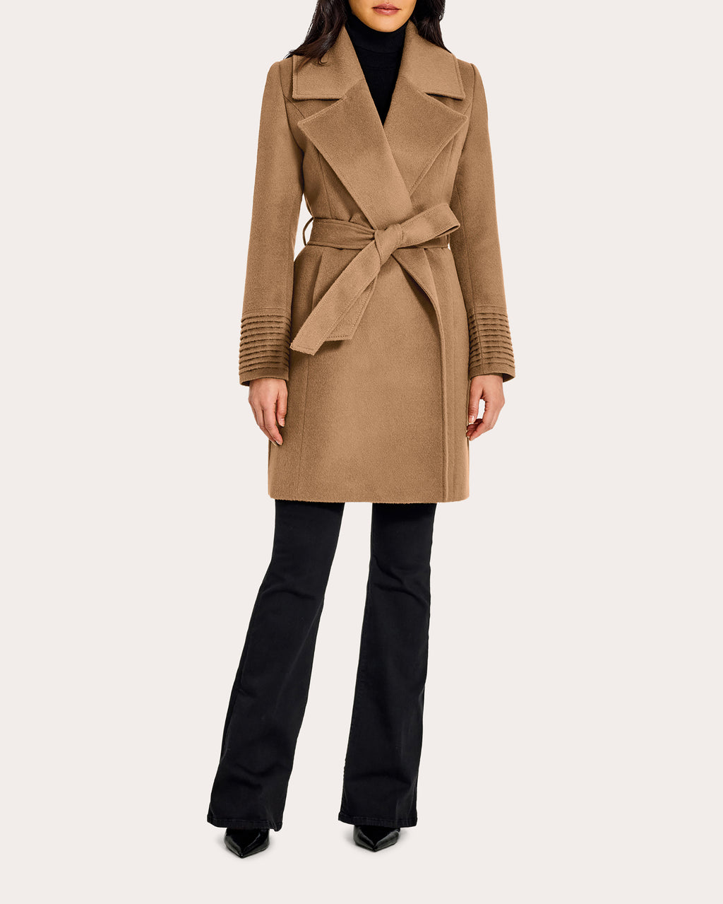 Baby Alpaca Oversized Notch Collar Midi Wrap Coat