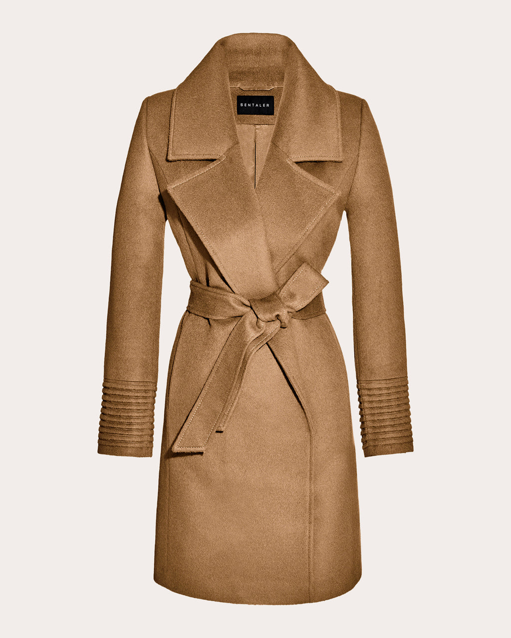 Baby Alpaca Oversized Notch Collar Midi Wrap Coat
