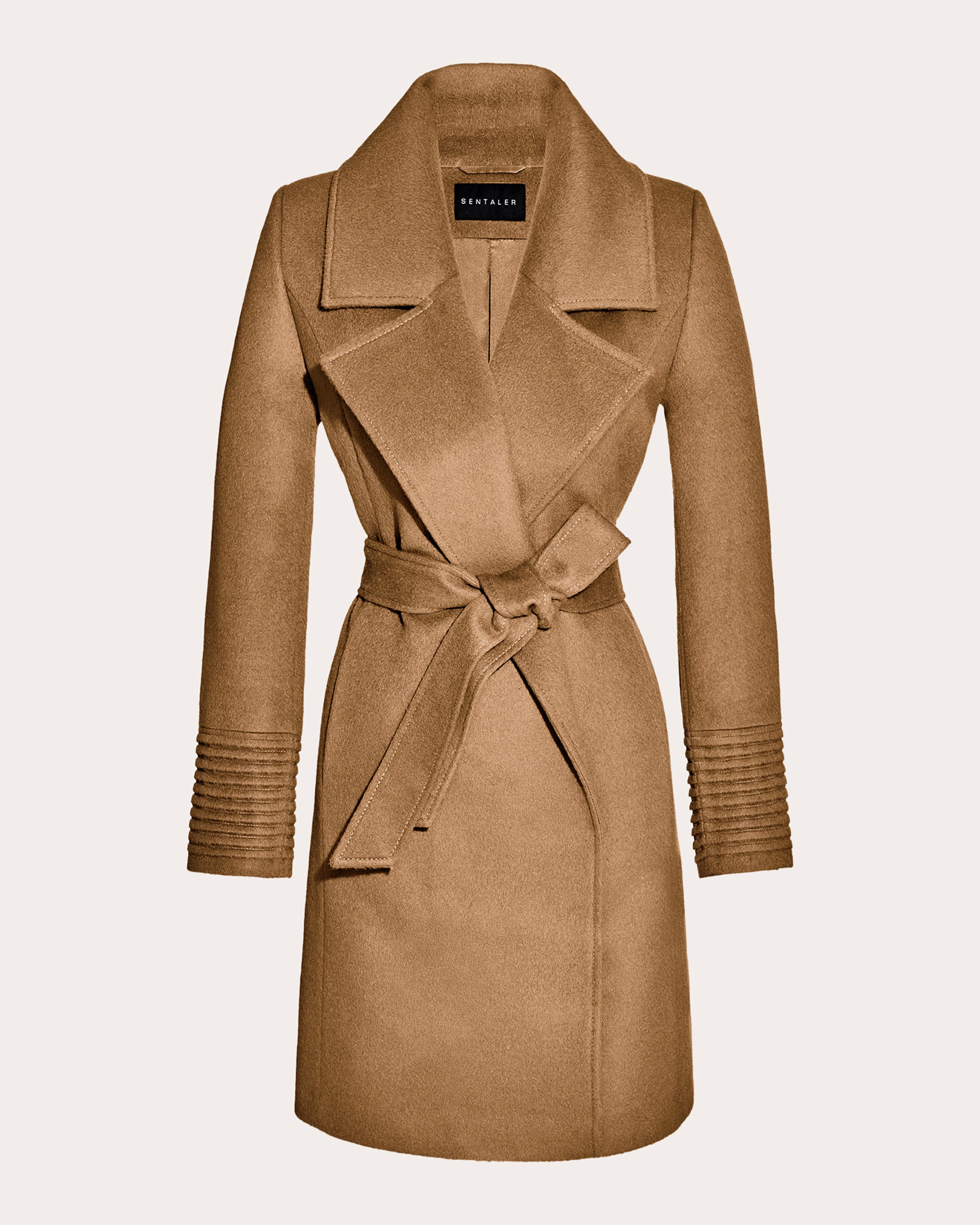 Baby Alpaca Oversized Notch Collar Midi Wrap Coat