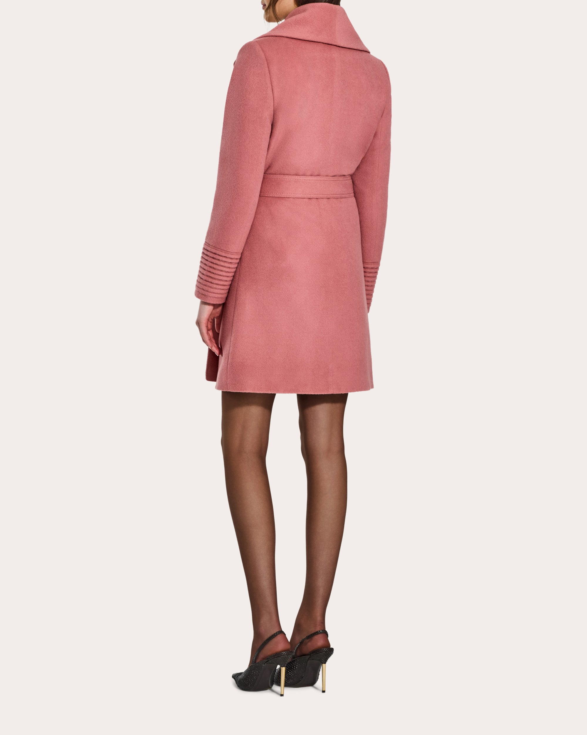 Baby Alpaca Shawl Collar Midi Wrap Coat