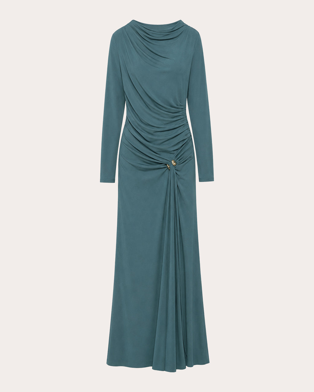 Eleanora Draped Jersey Slit Gown