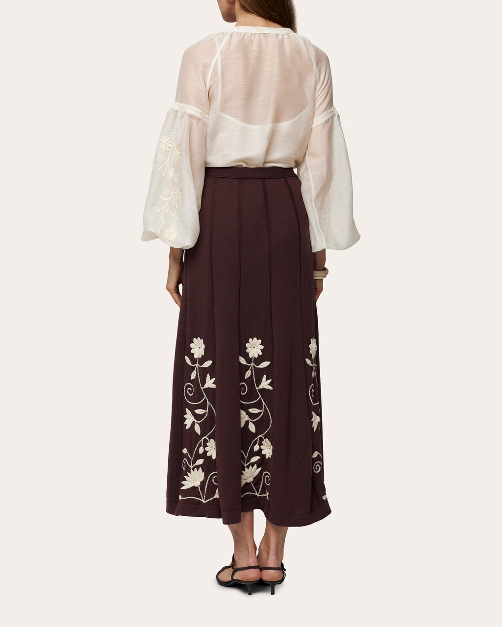 Etherea Embroidered Silk-Wool Blouse