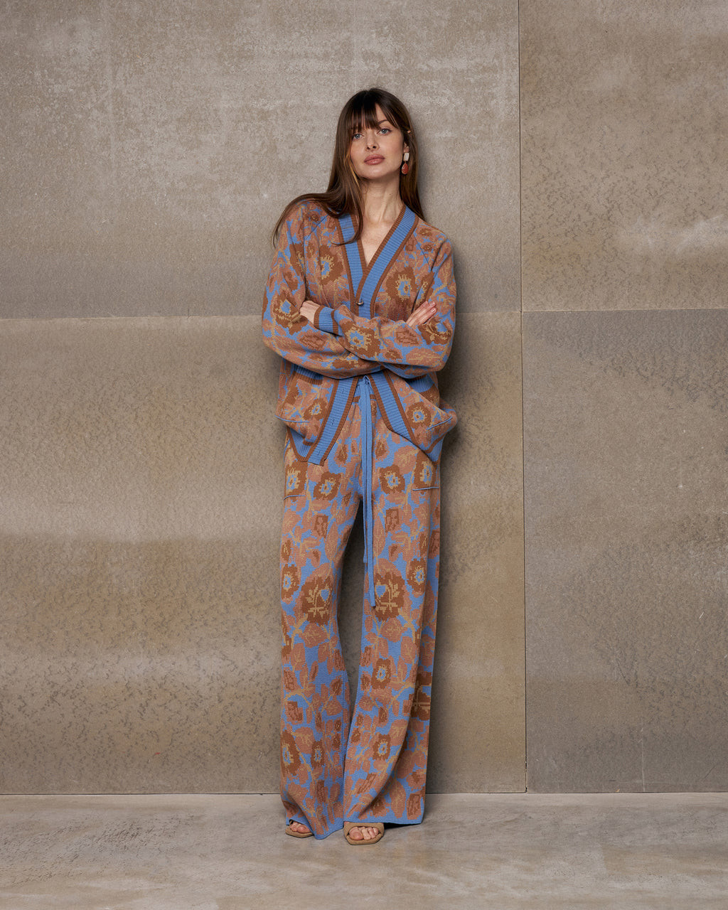 Mirage Bloom Floral Wool Jacquard Cardigan