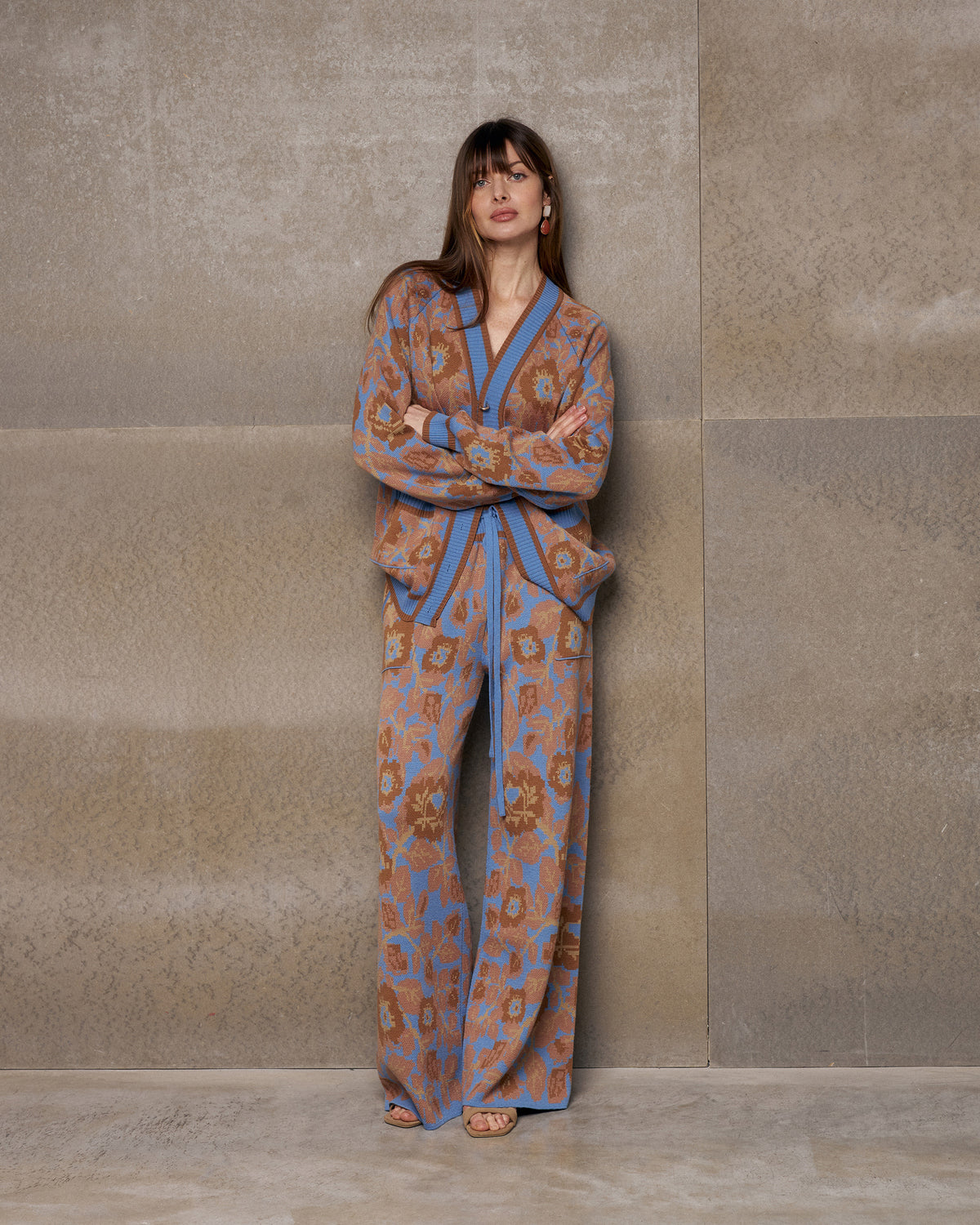 Mirage Bloom Floral Wool Jacquard Cardigan