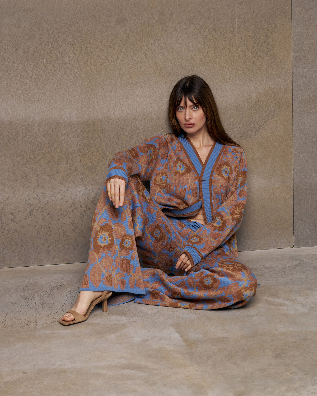 Mirage Bloom Floral Wool Jacquard Pants