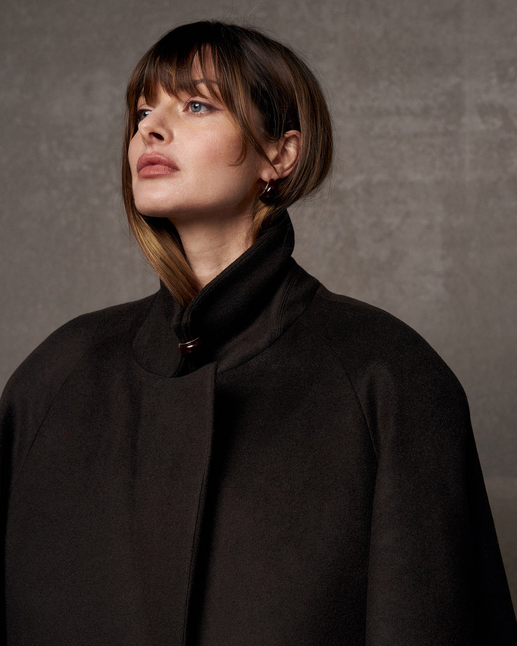 Ashen Rose Embroidered Wool Coat