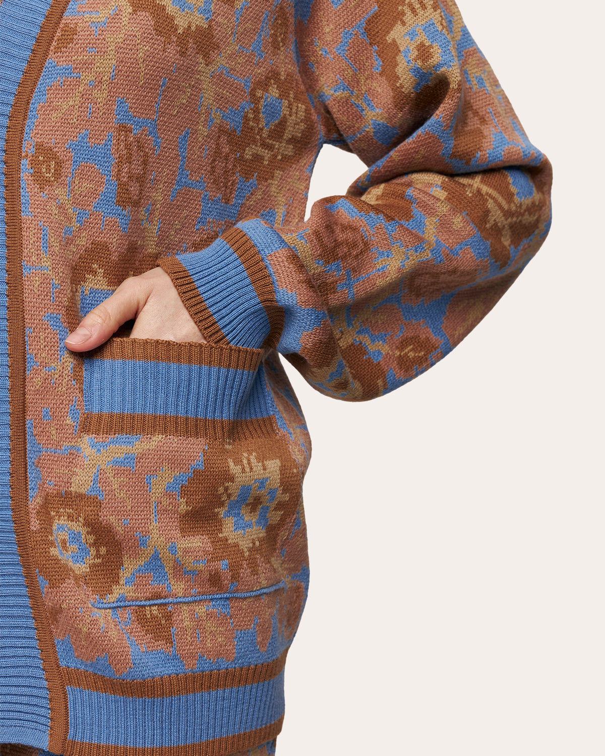 Mirage Bloom Floral Wool Jacquard Cardigan