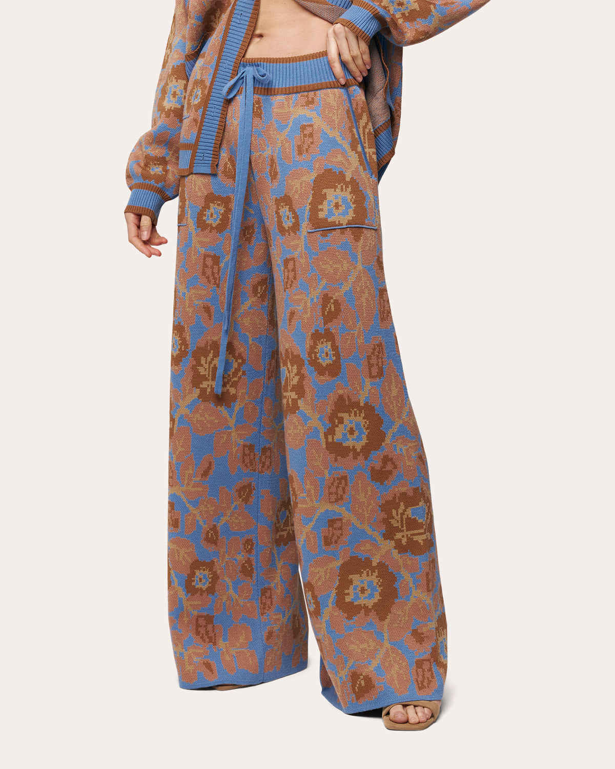 Mirage Bloom Floral Wool Jacquard Pants