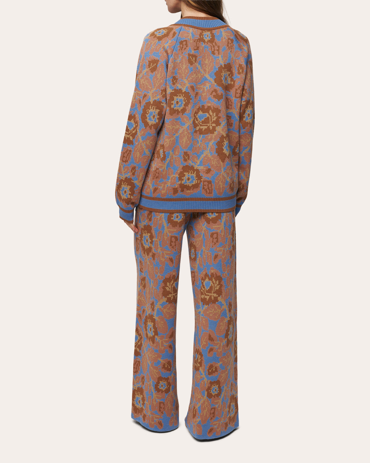 Mirage Bloom Floral Wool Jacquard Cardigan