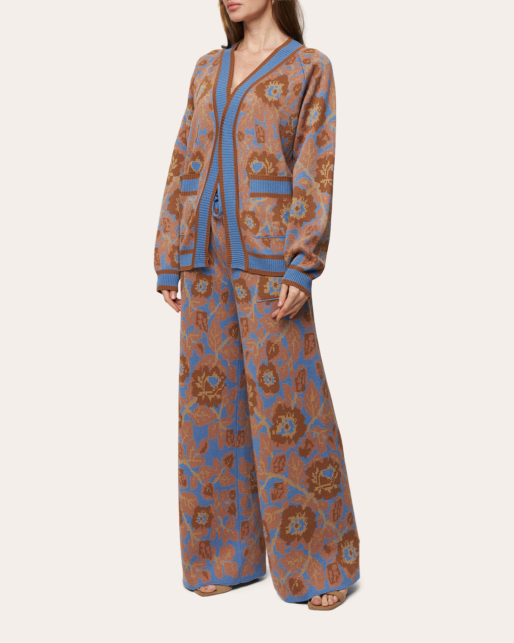 Mirage Bloom Floral Wool Jacquard Pants