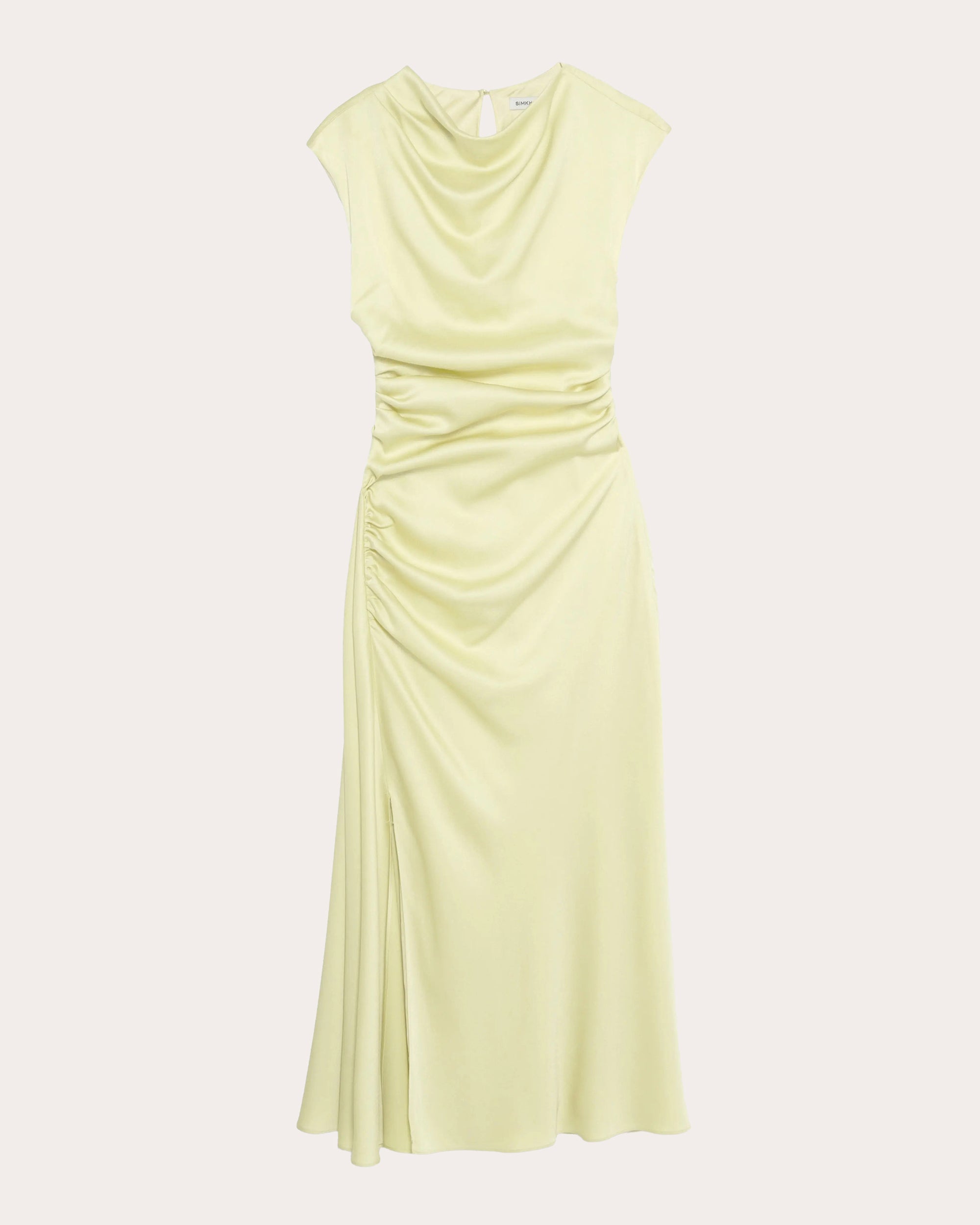 Burke Draped Satin Midi Dress