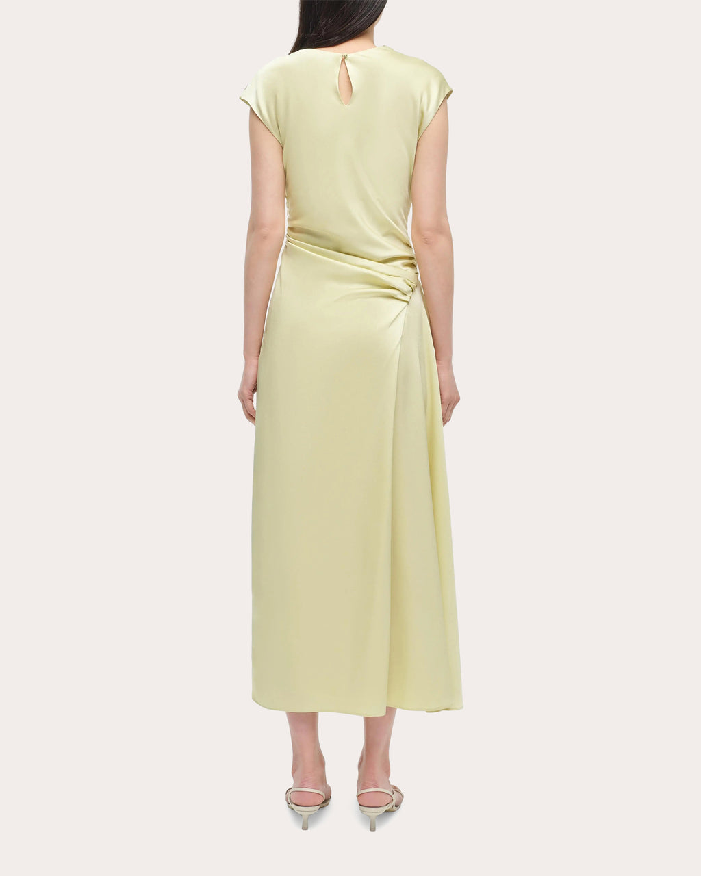 Burke Draped Satin Midi Dress