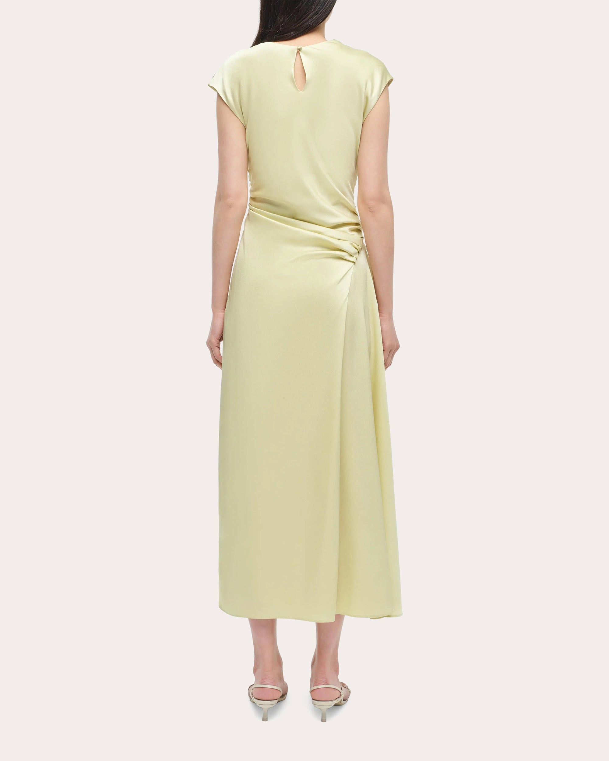 Burke Draped Satin Midi Dress