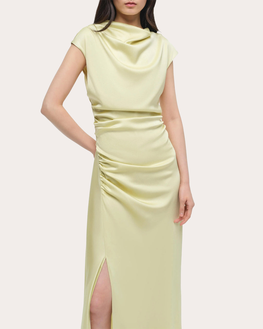 Burke Draped Satin Midi Dress