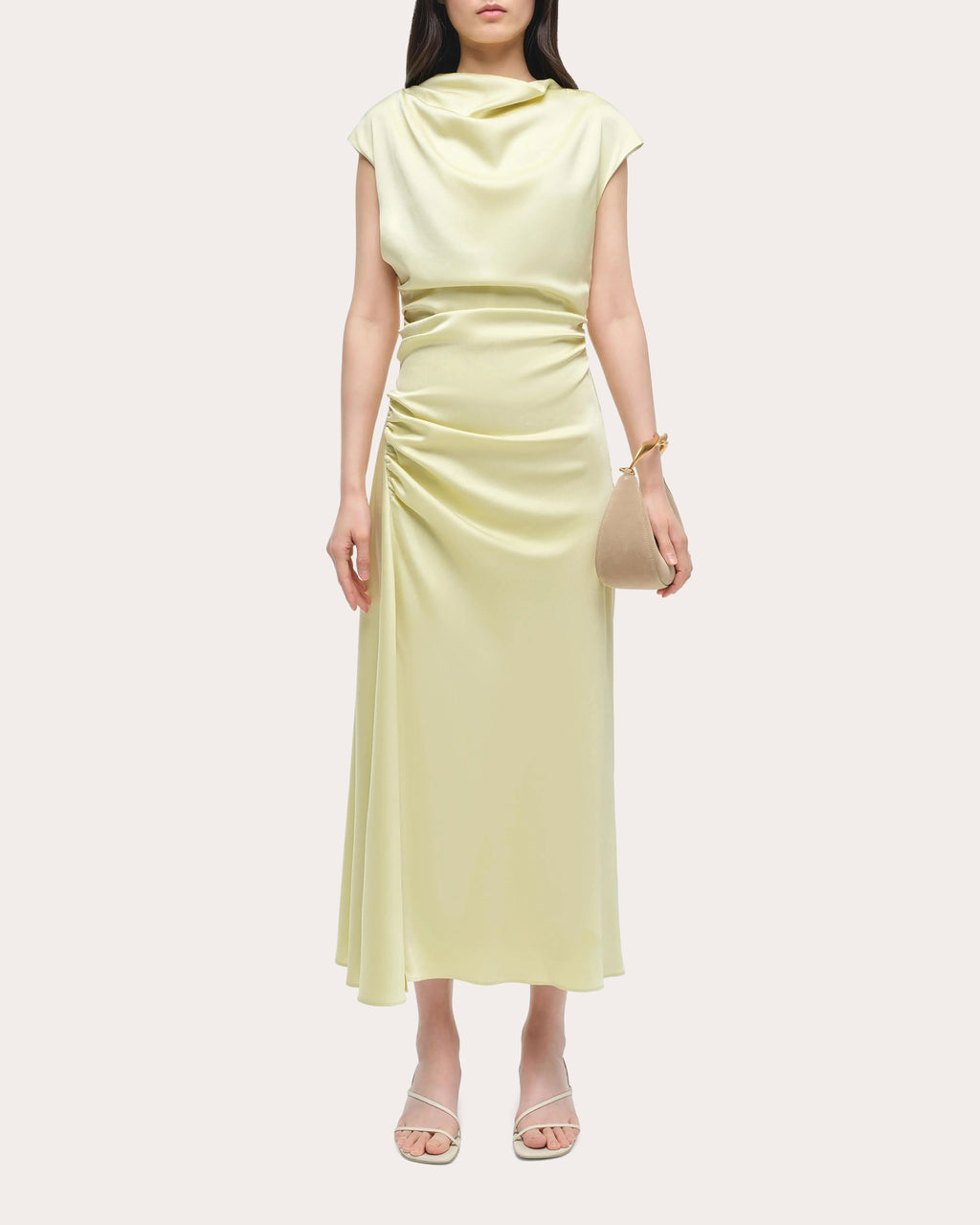 Burke Draped Satin Midi Dress