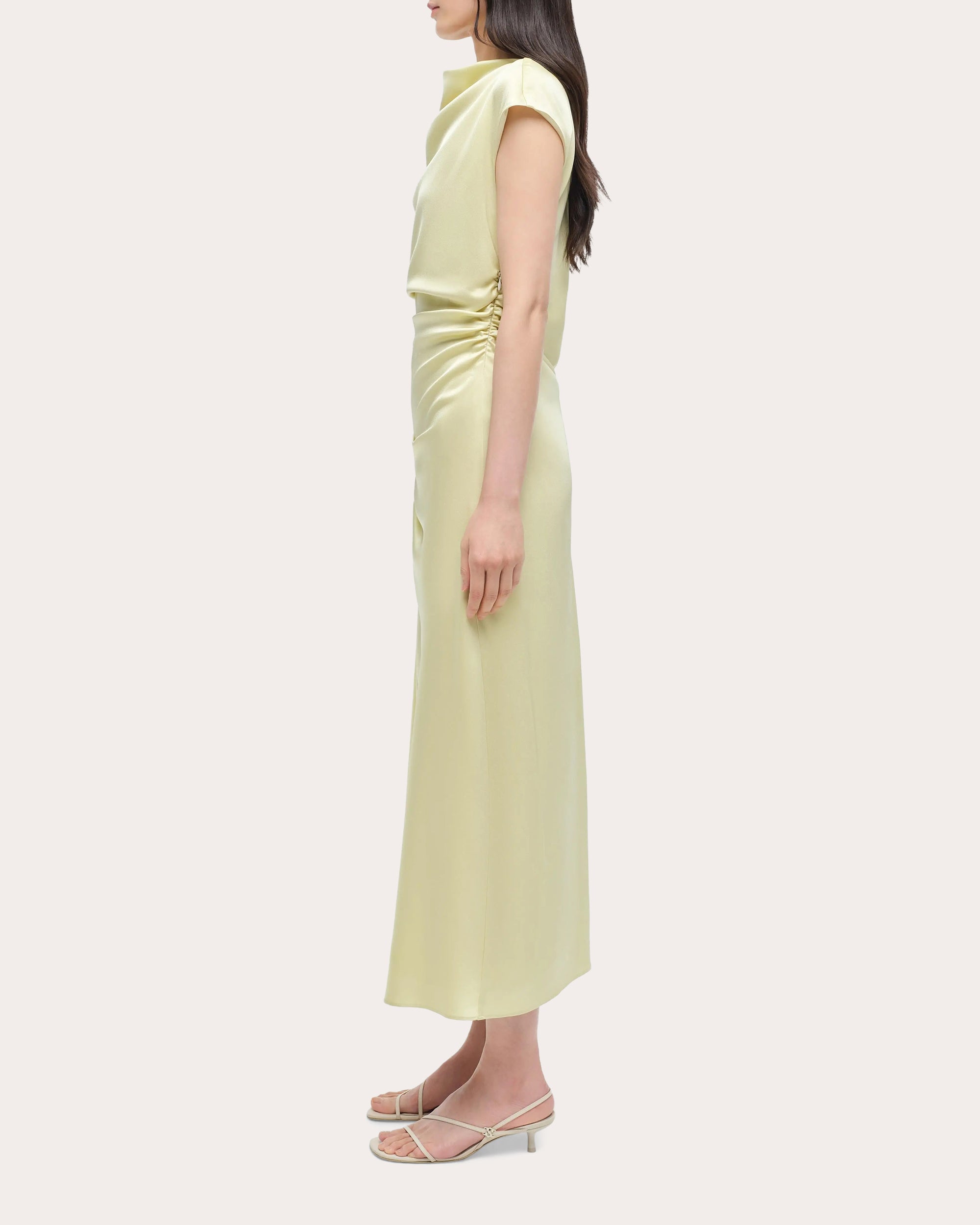 Burke Draped Satin Midi Dress