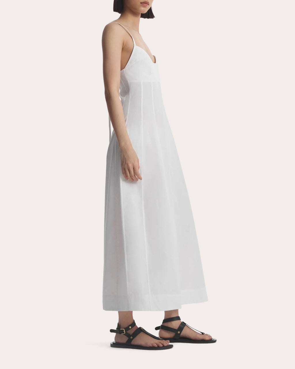 Cotton Poplin Bustier Midi Dress