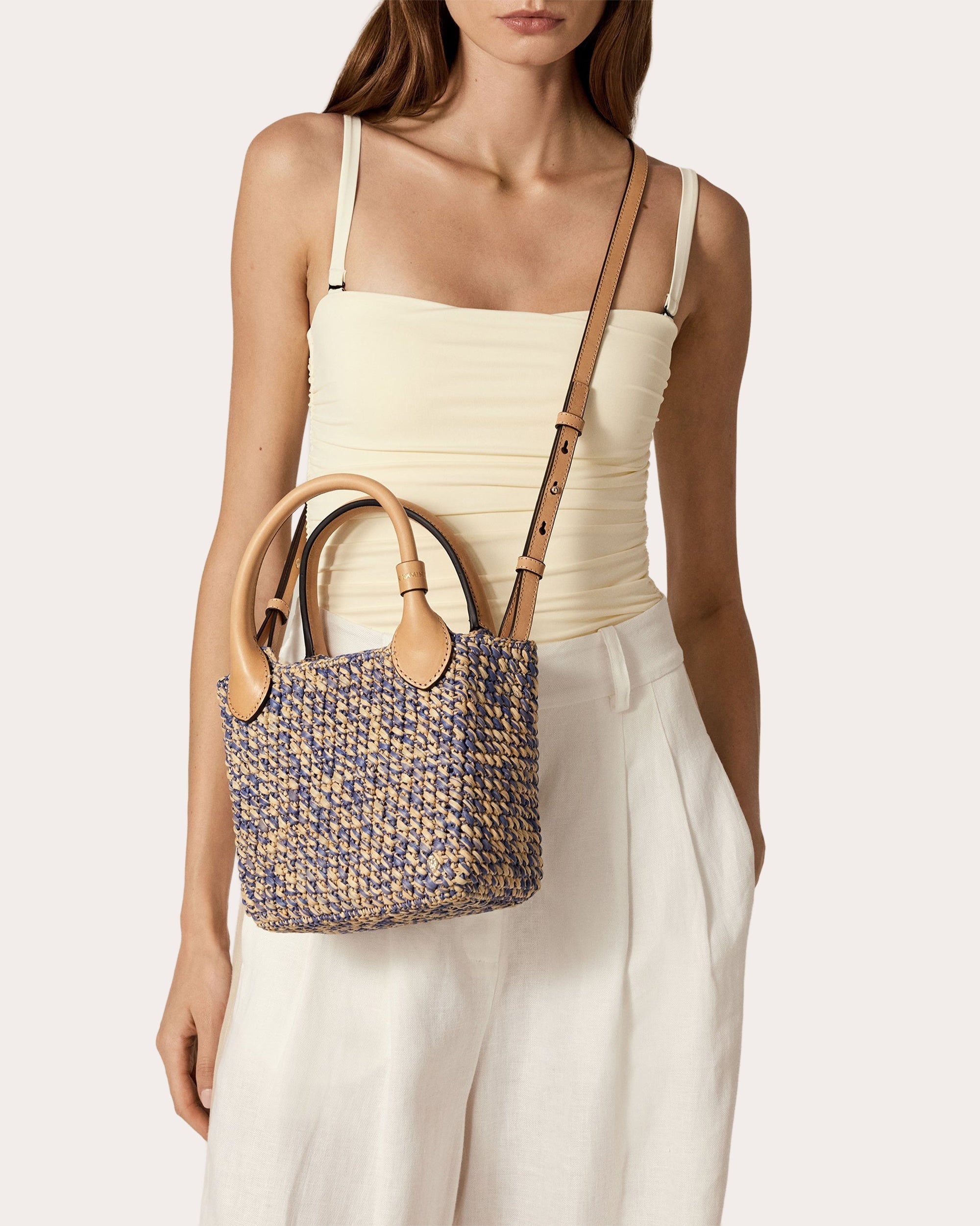 Ampara Crocheted Raffia Mini Tote