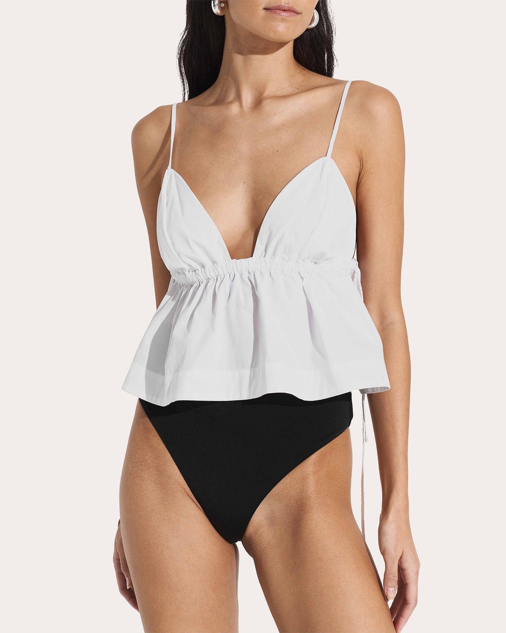 Drift Ruched Cotton Peplum Top