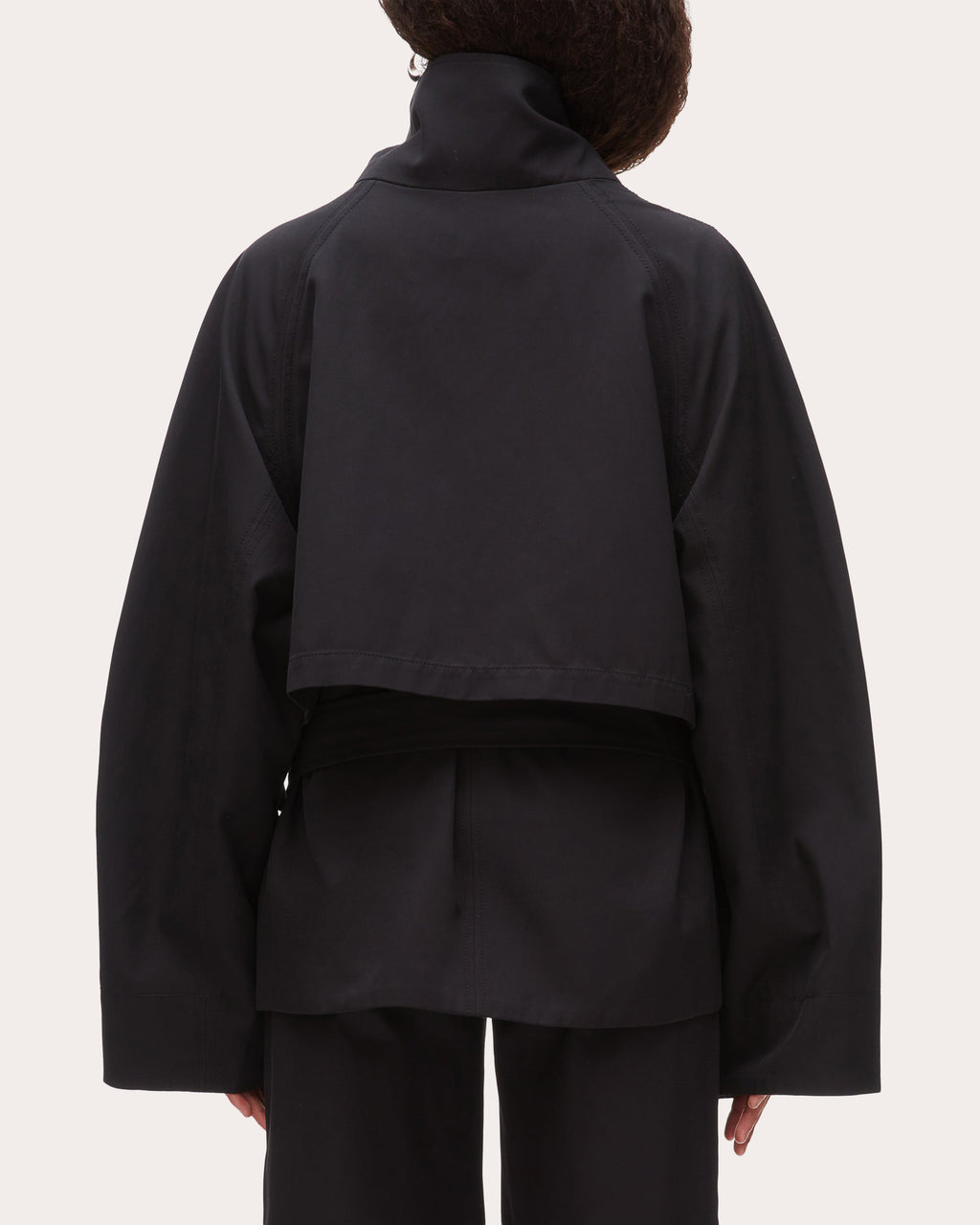 Twill Exaggerated Belted Utility Coat